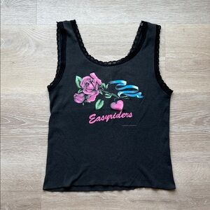 Riders by Lee Black Lace Trim Tank Top